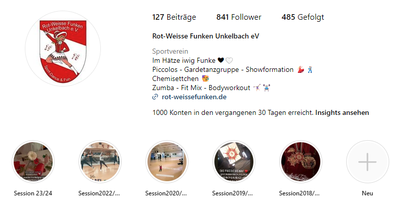 Instagram Rot-Weisse Funken